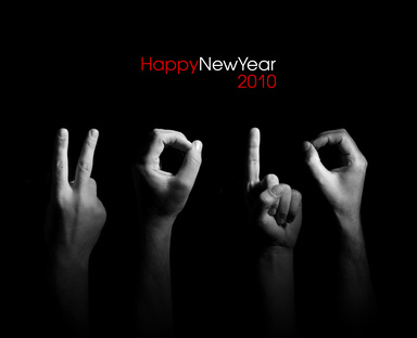 carte Happy New Year 2010 en langage des signes