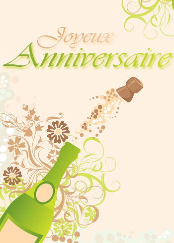 carte Anniversaire Champagne