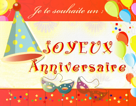 carte Je te souhaite un joyeux anniversaire !