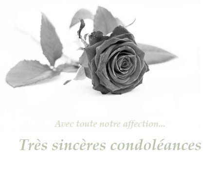 carte Très sincères condoléances